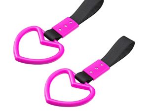 Fekey&JF 2PCS Tsurikawa Rings Heart-Shaped Car Hand Strap