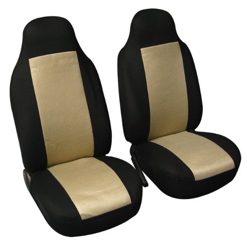 FH Group Car Seat Covers Front Set Beige Cloth - Car Seat Covers for Bucket Seats 1 Piece Seat Cover FH Group Car Seat Covers Front Set Beige Cloth - Car Seat Covers for Bucket Seats 1 Piece Seat Cover