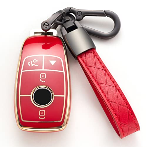 Compatible with Mercedes Benz Key Fob Cover with Keychain Compatible with Mercedes Benz Key Fob Cover with Keychain