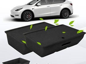 KropBom 2PCS Under Seat Storage Box Organizer with Lid for Tesla Model Y Accessories