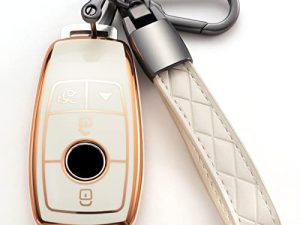Compatible with Mercedes Benz Key Fob Cover with Keychain