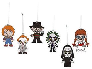 Classic Horror Characters Air Fresheners Car Hanging Decoration Accessories Car Rearview Mirror Pendant for Horror Movie Lovers Halloween Party 6PCS (Orange)