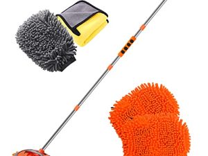 ANUINIT Car Wash Brush with Long Handle 62" Microfiber Car Wash Brush Car Wash Kit