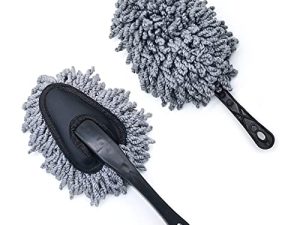 Ajxn 2PCS Super Soft Microfiber Car Dash Duster Brush for Car Cleaning Home Kitchen Computer Cleaning Brush Dusting Tool(Grey)