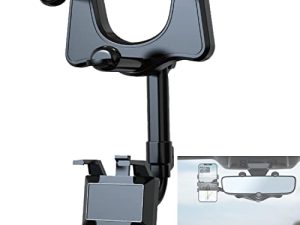 360°Rotatable and Retractable Car Phone Holder Car Rearview Mirror Bracket