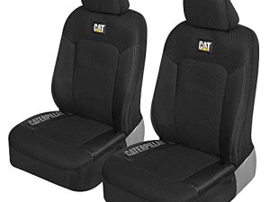 Caterpillar MeshFlex Automotive Seat Covers for Cars Trucks and SUVs (Set of 2) – Black Car Seat Covers for Front Seats