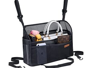 WLLWOO WLLWOO Car Net Pocket Handbag Holder Between Seats Back Storage Organizer Purse Holder for Console Front Seat Storage Barrier