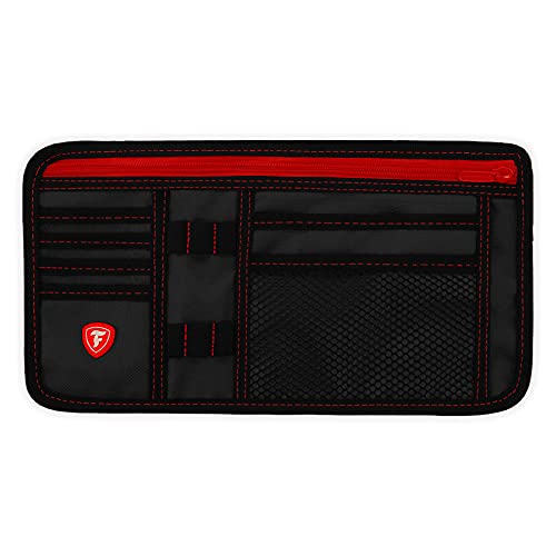 Firestone Car Sun Visor Organizer | 8 Compartment Car Organizer for Visor | Car and Truck Organizer with Holder and Slots for Sunglasses Firestone Car Sun Visor Organizer | 8 Compartment Car Organizer for Visor | Car and Truck Organizer with Holder and Slots for Sunglasses
