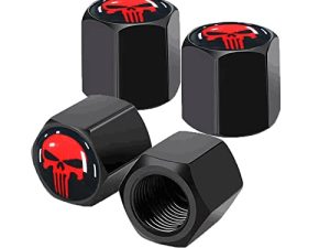 Ajxn 4 Pack Skull Car Wheel Tire Valve Stem Caps Airtight Dust Proof Covers Universal Tire Air Valve Caps for Cars