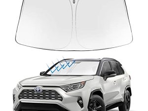 Front Windshield Sun Shade Foldable Sunshade Protector Custom Fit 2023 2022 2021 2020 2019 Toyota RAV4 SUV Crossover