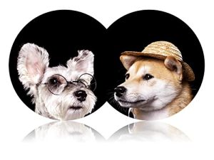 Car Coasters 2PCS 2.75" Car Cup Holder Coasters Cute Dog Animal Non-Slip Universal Insert for Most Car Interior Car Accessory for Women Girl Dog Lovers Gifts by FLYEEGO
