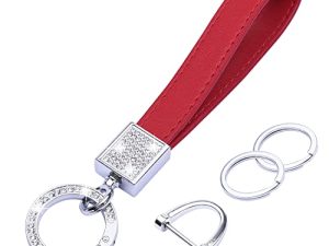 Wisdompro Bling Leather Car Keychain