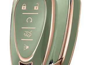 ELOHEI for Chevy Key Fob Cover Case Shell Cover TPU Protector Holder for Chevrolet 2020 2019 2018 2017 2016 Chevy Malibu Camaro Cruze Traverse Spark Equinox Sonic Volt Bolt(Fits 5 Buttons)