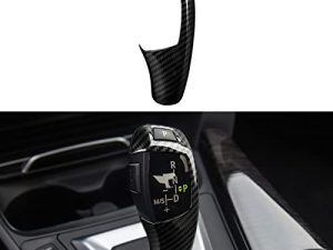 Car Gear Shift Knob Cover Sticker Decal Carbon Color ABS Trim fits for BMW F20 F21 F22 F23 F30 F31 F32 F33 F34 F35 F36 F07 F10 F15 F16 F25 F26 Interior Accessories (A)