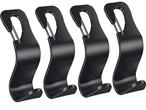 4 Pack Vehicle Back Seat Headrest Hook Hanger for Purse Grocery Bag Handbag