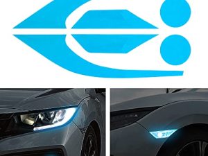 TOMALL 3 Pair Vinyl Smoke Tint Fog Light Headlight Side Marker Light Film for Honda Civic 2016-2021 Fender Turn Signal Light Stickers Self Adhesive Decals Car Vinyl Smoke Stickers Decoration (Blue)