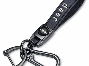 Bikte Genuine Leather Key Chain Suit for jeep Car Key Fob Key Chain Keychain Wrangler Compass Cherokee Renegade Patriot Grand Commander