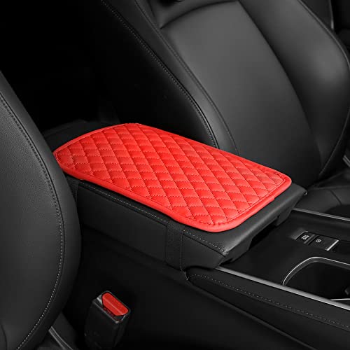 ESKONKE Basic Auto Center Console Cover Car Armrest Cover Waterproof Leather Cushion Pad Protector Universal Car Decor Accessories (Red) ESKONKE Basic Auto Center Console Cover Car Armrest Cover Waterproof Leather Cushion Pad Protector Universal Car Decor Accessories (Red)