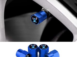 for Stitch Car Valve Stem Caps Universal Car Air Tire Valve Cap 4pcs Fit Lilo and Stitch Car Accessories (016 Blue)