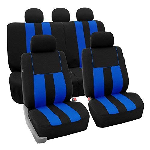 FH Group Car Seat Cover Full Set Striking Striped Blue Car Seat Covers with Front Seat Covers and Rear Split Bench Car Seat Cover Universal Fit Interior Accessories for Cars Trucks and SUVs FH Group Car Seat Cover Full Set Striking Striped Blue Car Seat Covers with Front Seat Covers and Rear Split Bench Car Seat Cover Universal Fit Interior Accessories for Cars Trucks and SUVs