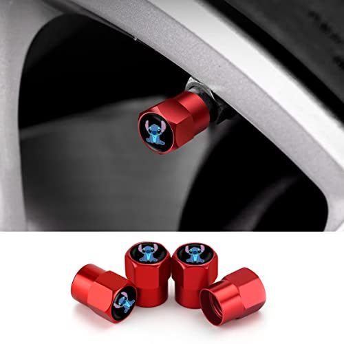 for Stitch Car Valve Stem Caps Universal Car Air Tire Valve Cap 4pcs Fit Lilo and Stitch Car Accessories (016 Red) for Stitch Car Valve Stem Caps Universal Car Air Tire Valve Cap 4pcs Fit Lilo and Stitch Car Accessories (016 Red)