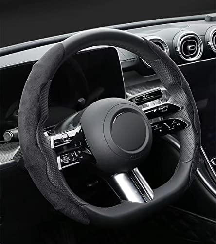 Vacallity 2 Pcs Suede Fur Steering Wheel Cover Vacallity 2 Pcs Suede Fur Steering Wheel Cover