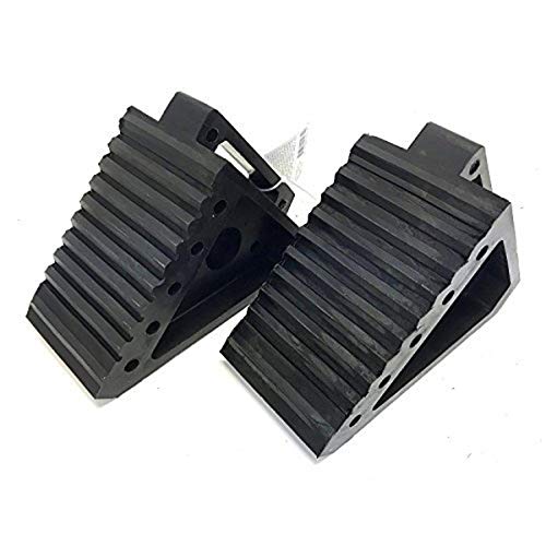 MAXXHAUL 70472 Solid Rubber Heavy Duty Black Wheel Chock 2-Pack MAXXHAUL 70472 Solid Rubber Heavy Duty Black Wheel Chock 2-Pack