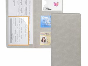 UYYE Auto Car Registration and Insurance Documents Holder - PU Leather Vehicle Glove Box Documents Organizer Wallet