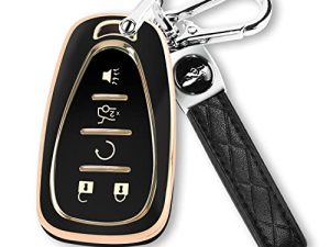 QBUC for Chevy Key Fob Cover for Chevrolet Equinox Malibu Traverse Blazer Camaro Impala Cruze Volt Bolt Sonic Trax Tahoe