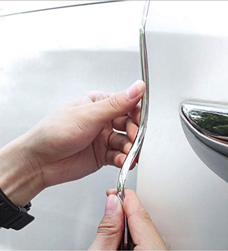 Car Door Edge Guards16FT(5M) U Shape Trim Molding Electroplated Glossy Rubber Seal Protector with Fits Most Cars(electroplated Silver) Car Door Edge Guards16FT(5M) U Shape Trim Molding Electroplated Glossy Rubber Seal Protector with Fits Most Cars(electroplated Silver)