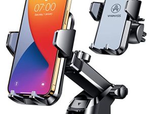 VANMASS [Upgraded] Cell Phone Holder Car [Anti-Slip Soft Silicone & Powerful Suction] Dashboard Windshield Universal Phone Car Mount
