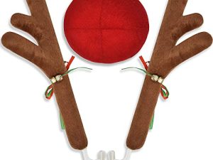 EcoNour Car Reindeer Antlers & Nose for Christmas | Car Decoration Kit with Reindeer Antler