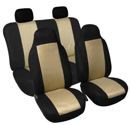 FH Group Full Set Car Seat Covers Beige 3D Air Mesh - Universal Fit Automotive Seat Covers FH Group Full Set Car Seat Covers Beige 3D Air Mesh - Universal Fit Automotive Seat Covers