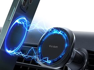 Compatible for MagSafe Car Mount [Super Strong Magnet] Magnetic Phone Holder for Car [Stable Metal Hook Clip] iPhone Car Mount for Vent Fit iPhone 14/13/12 Series and All Phones Metal Rings Included