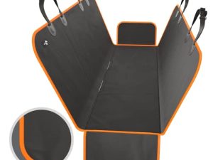 Active Pets Car Seat Cover for Dogs - XL Waterproof Dog Seat Cover for Back Seat in SUV or Truck - Convertible Pet Hammock & Trunk Protector for Travel - Orange