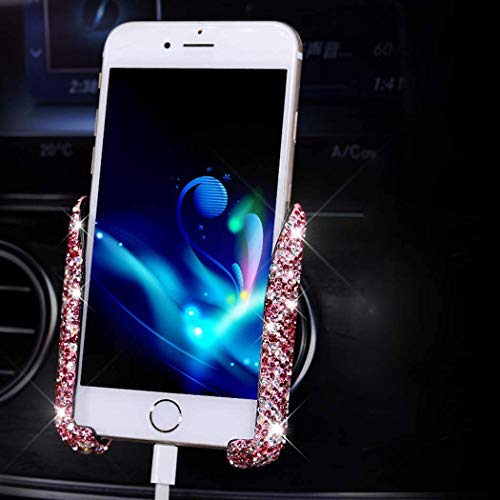 SUNCARACCL Bling Car Phone Holder Mini Car Dash Air Vent Automatic Phone Mount Universal 360°Adjustable Crystal Auto Car Stand Phone Holder Car Accessories for Women and Girls (Pink) SUNCARACCL Bling Car Phone Holder Mini Car Dash Air Vent Automatic Phone Mount Universal 360°Adjustable Crystal Auto Car Stand Phone Holder Car Accessories for Women and Girls (Pink)