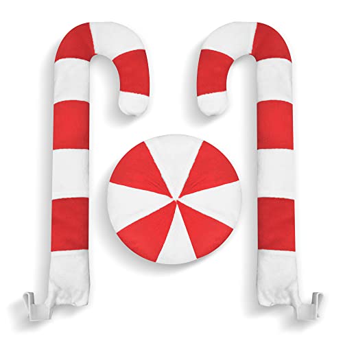 EcoNour Candy Car Decoration for Car | Cane Shaped Antler & Nose with Soft Fabric | Holiday Christmas Antler Decoration for Cars with Rigid Support Rods | Durable Christmas Kit for All Weather EcoNour Candy Car Decoration for Car | Cane Shaped Antler & Nose with Soft Fabric | Holiday Christmas Antler Decoration for Cars with Rigid Support Rods | Durable Christmas Kit for All Weather