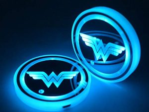2pcs Compatible with Wonder Woman LED Car Cup Holder Lights