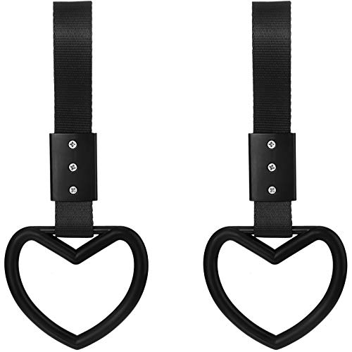 2 Pieces Rings Heart shaped Car Handle Straps Drift Charm Rear Bumper Warning Ring Decor Subway Bus Broken Heart Handle for Car Interior(Black) 2 Pieces Rings Heart shaped Car Handle Straps Drift Charm Rear Bumper Warning Ring Decor Subway Bus Broken Heart Handle for Car Interior(Black)