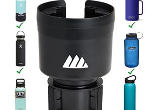 Integral Hydro Expander - Car Cup Holder Expander Organizer with Adjustable Base - Rubber Tabs Hold Most 32 - 40 oz Bottles and Large Cups