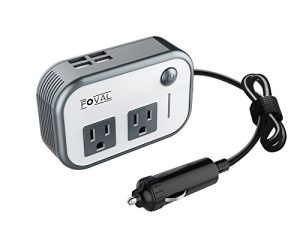 FOVAL 200W Car Power Inverter DC 12V to 110V AC Converter with 4 USB Ports Charger