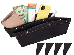 EcoNour 2 in 1 Car Seat Gap Filler | Front Car Seat Crevice Storage Box | Car Seat Gap Organizer | Caddy Between Seat Pocket to Holds Phones