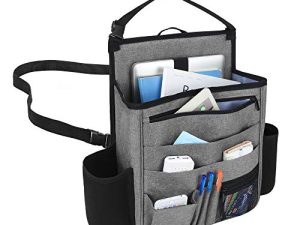 LUXJA Car Front Seat Organizer with Laptop and Tablet Storage Pockets
