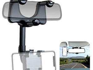Vfoiop Rear View Mirror Phone Holder 360 Rotatable and Retractable Multifunctional Car Phone Mount Automobile Cradles for Car