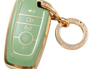 Compatible with Ford Edge Escape Expedition Explorer Fusion Mustang Ranger F-150 F-250 Smart 3 4 5 Buttons Red TPU Key Fob Cover Case Remote Holder Skin Protector Keyless Entry Sleeve Accessories