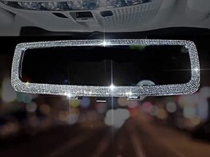 Bling Car Rear View Mirror Accessories with Crystal Diamonds & Rhinestones
