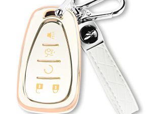 QBUC for Chevy Key Fob Cover for Chevrolet Equinox Malibu Traverse Blazer Camaro Impala Cruze Volt Bolt Sonic Trax Tahoe