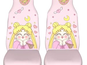 meiystyle Sailor Moon Car Seat Cover Front Seat Covers Universal Fit for Most Cars Trucks SUVs 2 PCS