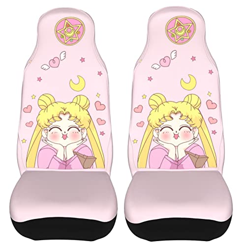 meiystyle Sailor Moon Car Seat Cover Front Seat Covers Universal Fit for Most Cars Trucks SUVs 2 PCS meiystyle Sailor Moon Car Seat Cover Front Seat Covers Universal Fit for Most Cars Trucks SUVs 2 PCS