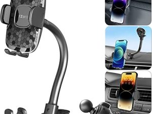 1Zero Gooseneck Car Phone Holder Mount 3-in-1